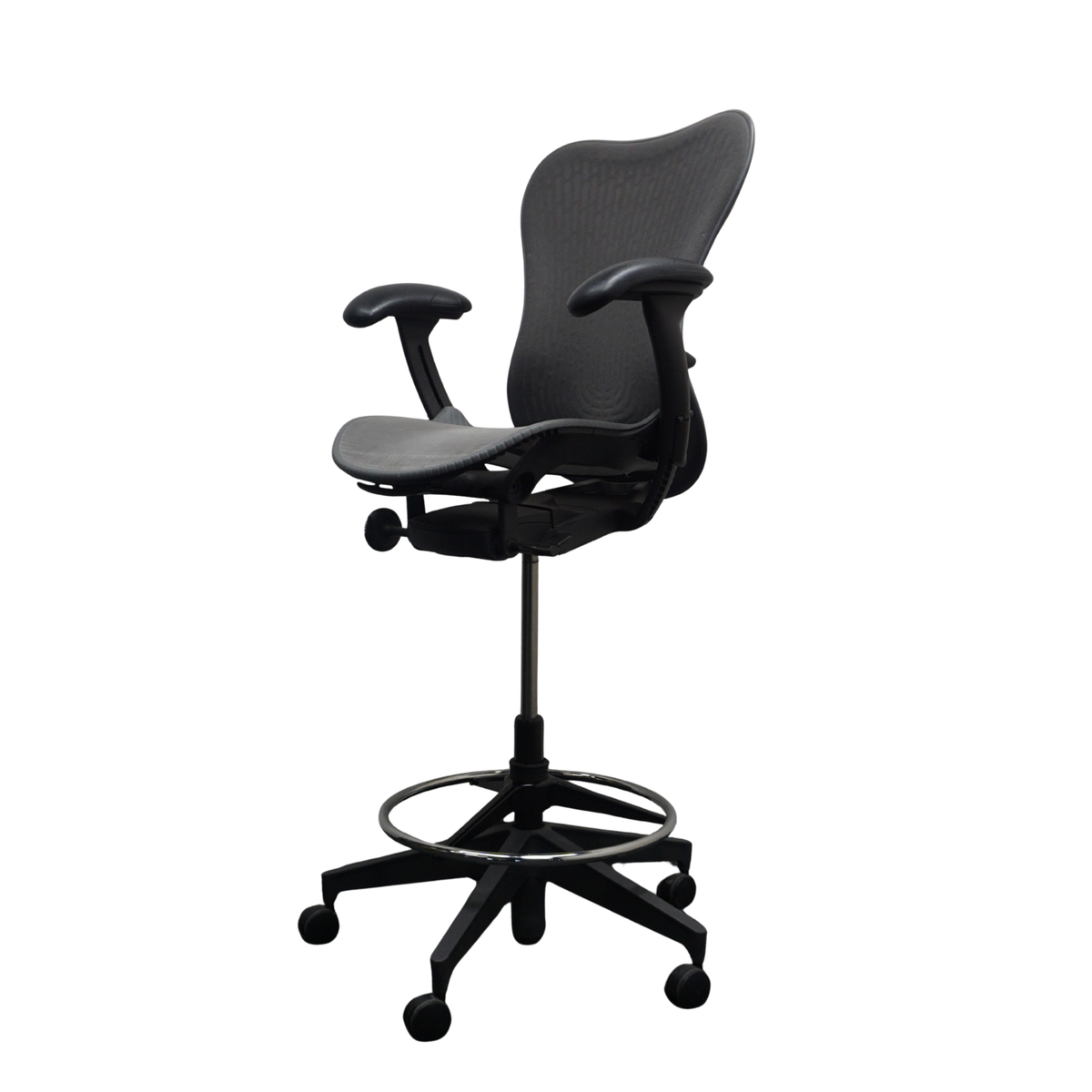 Refurbished Herman Miller Mirra 2 hoge uitvoering met voetring, grafiet