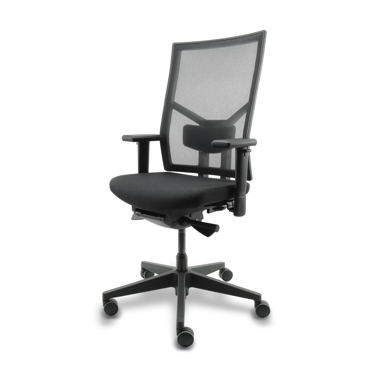 Bureaustoel NPR 1813 2025 met een netwave rugleuning en zwart voetkruis