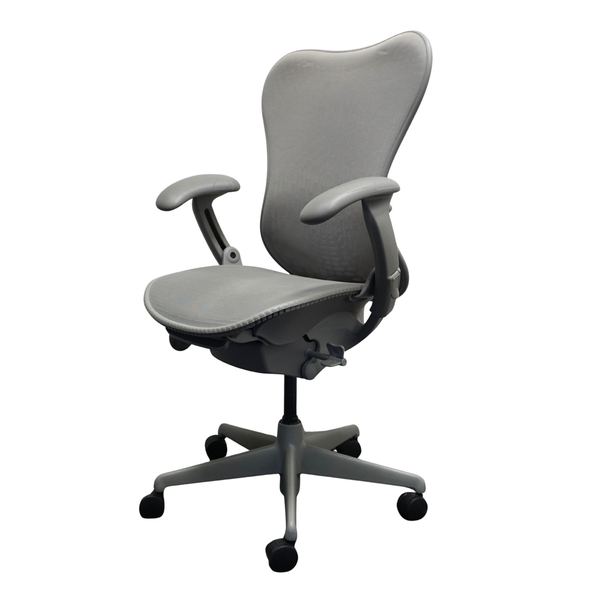 Refurbished Herman Miller Mirra 1, grijs met gestoffeerde rug