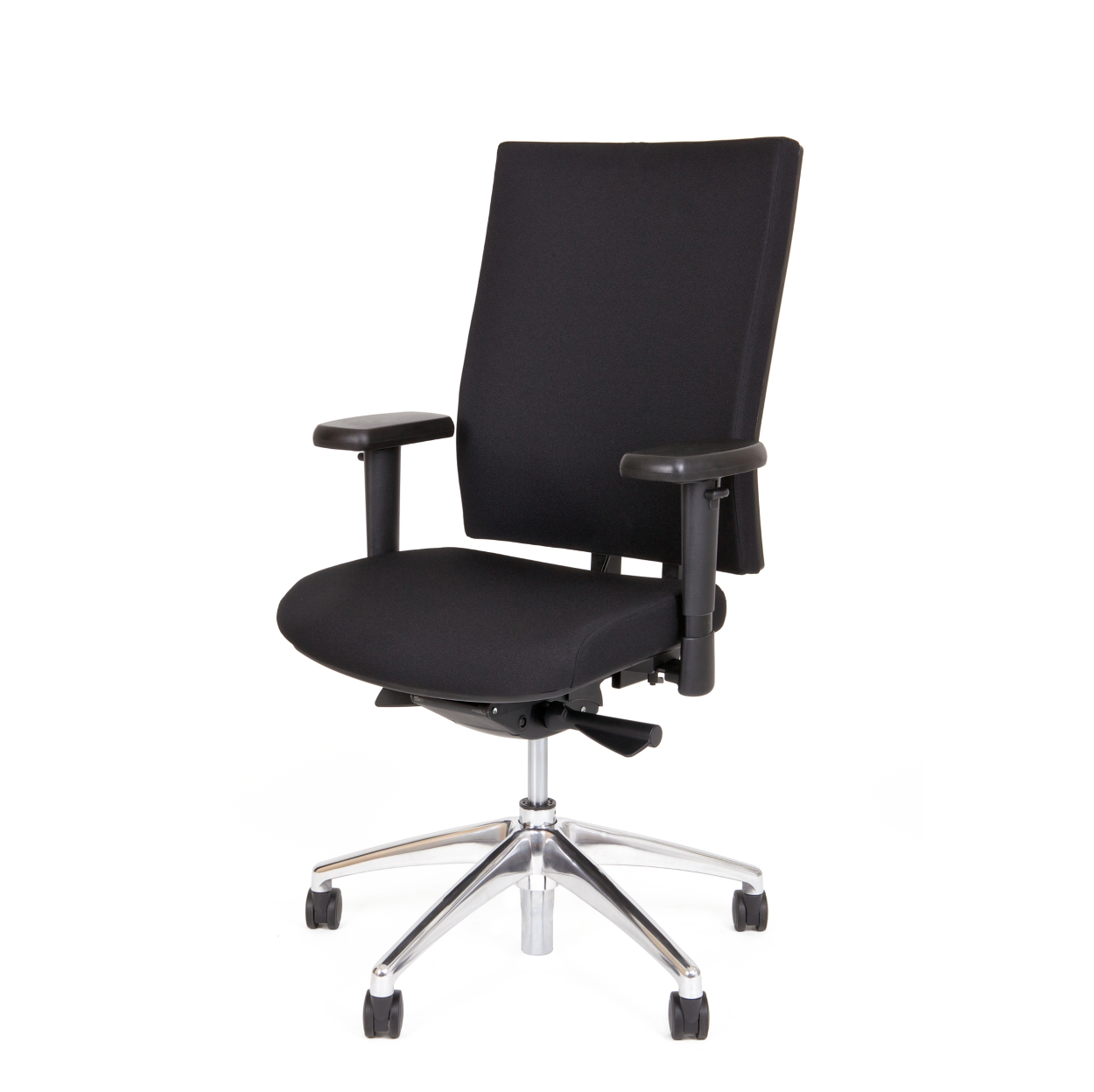 NPR-1813 Bureaustoel Dani met een aluminium voetkruis en comfort rugleuning