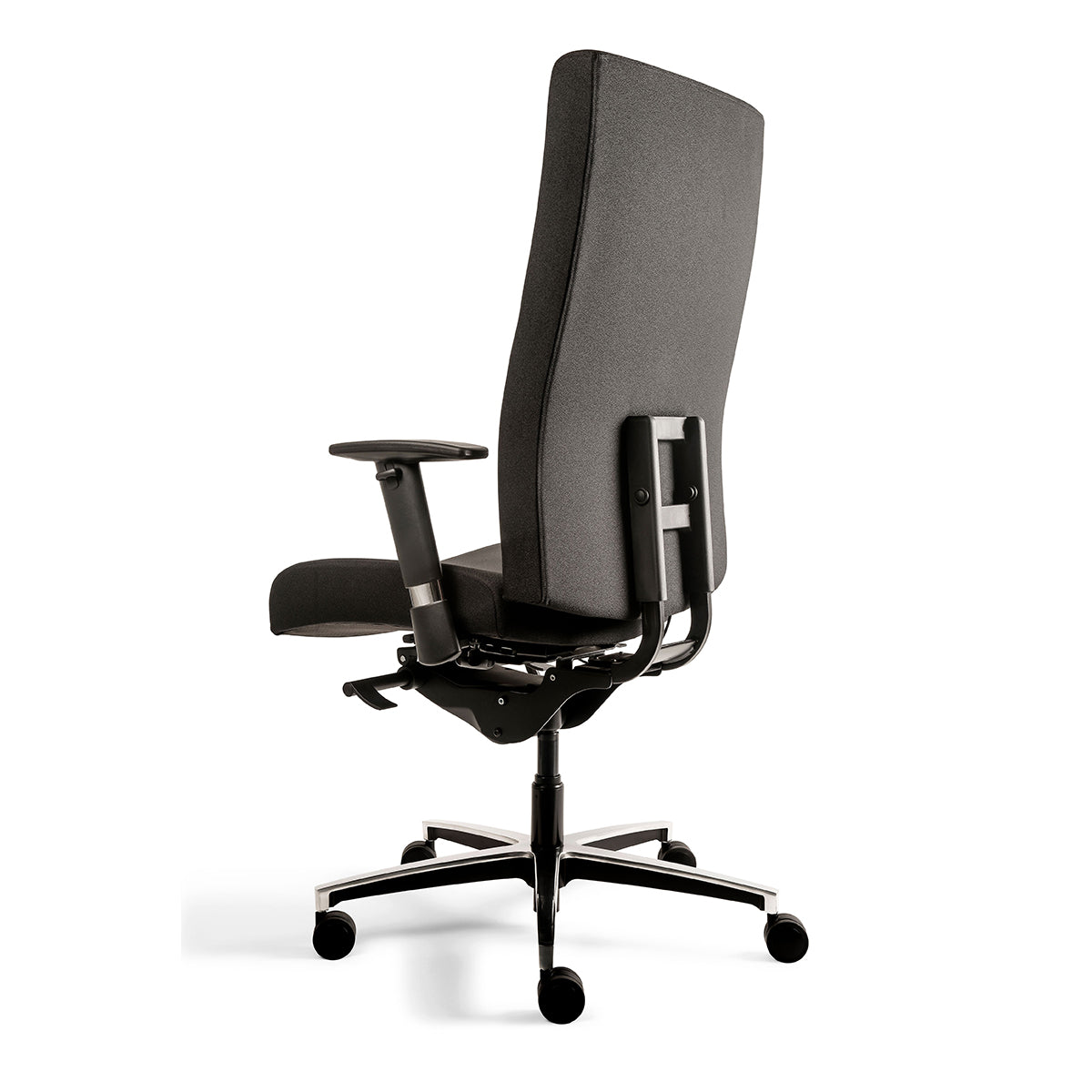 Zwarte Bureaustoel Junna Heavy gezien vanaf achter