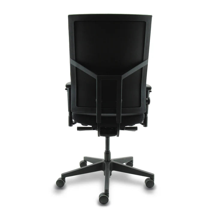 Achteraanzicht van de Bureaustoel NPR 1813 uitgevoerd in het zwart