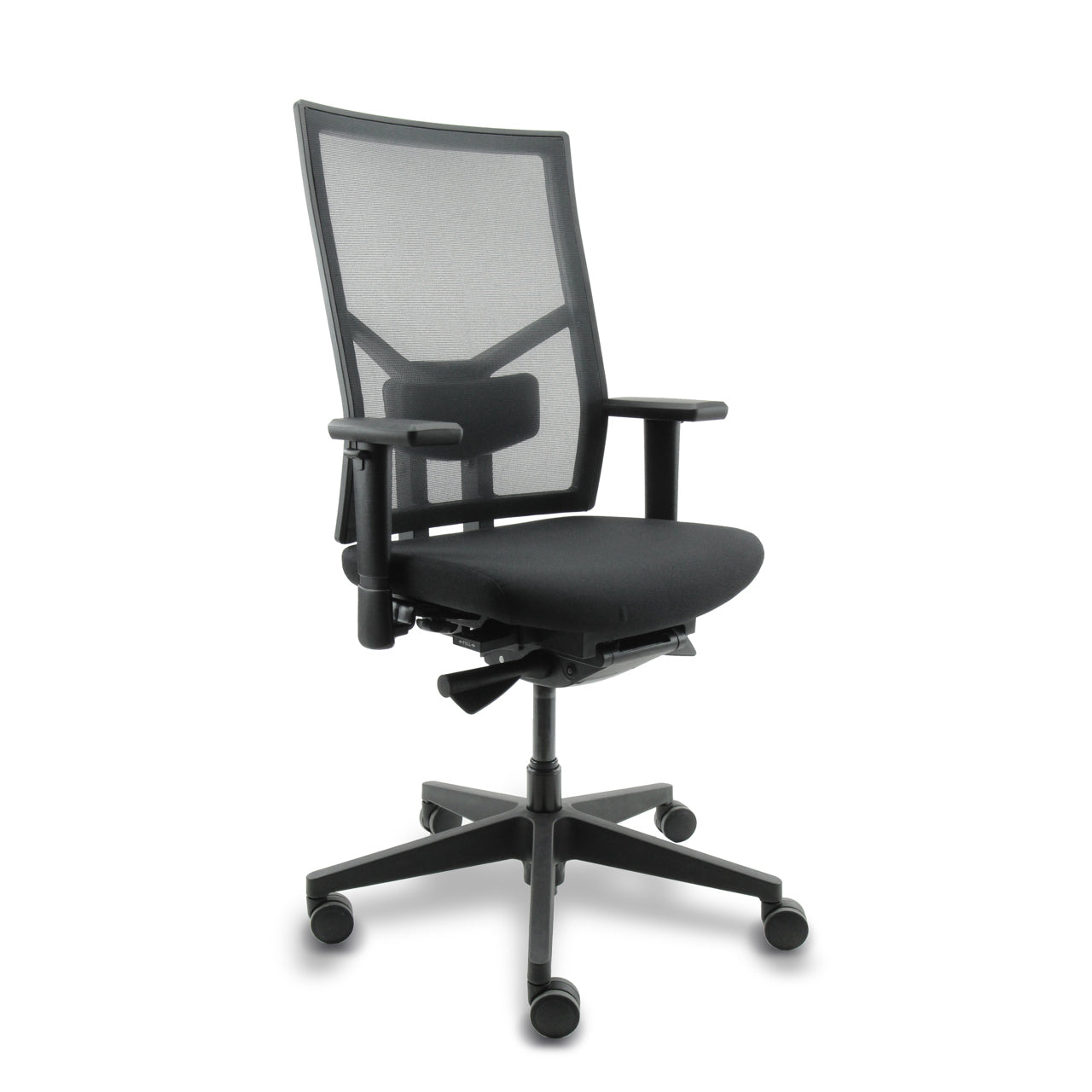 Bureaustoel Junna NPR-1813: 2025 voorzien van Netwave rugleuning en zwart voetkruis