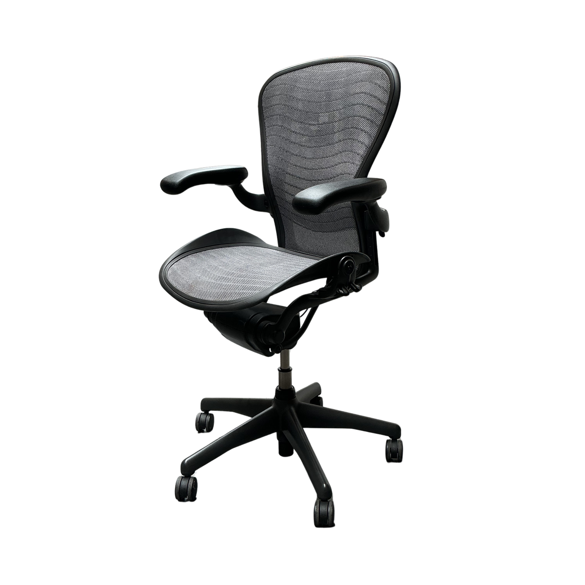 Refurbished Herman Miller Aeron Tuxedo type B, lichtgrijs