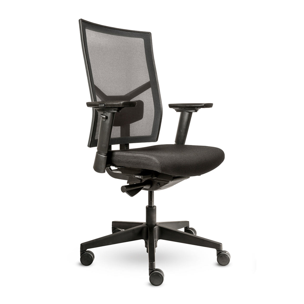 Zwarte Junna Netwave Business met zwart voetkruis gezien van schuinvoor