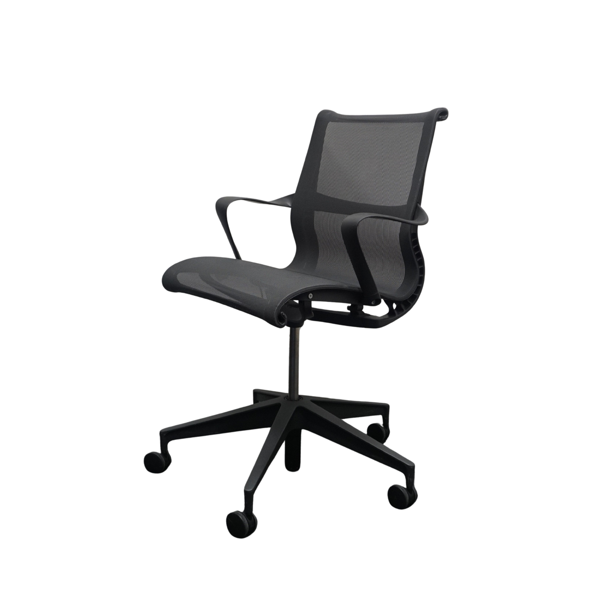 Refurbished Herman Miller Setu stoel, antraciet mesh